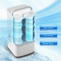 Kipas angin lampu LED, portabel, lembab pintar, semprotan kecil berpendingin air, kipas Desktop rumah tangga plastik baru