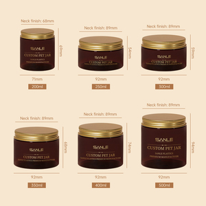 Contenitori <span class=keywords><strong>Vuoti</strong></span> in PET Ambrato da 100ml, 250ml, 500ml, 4oz, 8oz con Apertura Larga per Burro Corpo, Maschera Capelli, Gel, Crema, Vasetti Cosmetici con Coperchi - Product Image 5