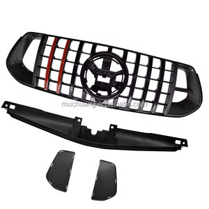 Merce-des Be-nz GLE-Class griglia paraurti anteriore stile AMG GT Sport ABS striscia decorativa in fibra di carbonio W167 x 167 modello colore rosso - Product Image 2