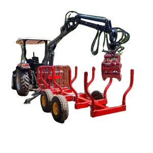 Maquinaria florestal lovol tractor montado 1 ton - 12 ton Logging Skidder reboque, log reboque guindaste para trator