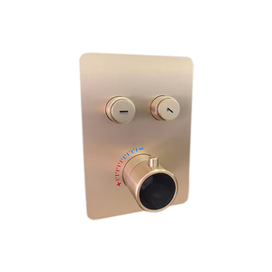 Soffione doccia a pioggia da 10 pollici in oro spazzolato con Display digitale sistema doccia con valvola termostatica a due vie con doccia portatile in acciaio - Product Image 2