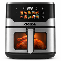 Friteuse à air numérique WiFi OEM 5,5 L 2000 W à double chauffage avec fenêtre visible, boîtier métallique, appareil de cuisson électrique pour la cuisine