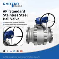 Vanne à boisseau sphérique à bride en acier inoxydable API 6D ANSI ASME CF8 CF8M 304 316 Classe 150 300 600 à trunnion, à passage pleine, RF RTJ, anti-explosion