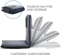 Chaise de sol japonaise extra large pour méditation, confortable, avec dossier pliable, housse facile à nettoyer, rembourrée, soutien dorsal pour la plage et les repas