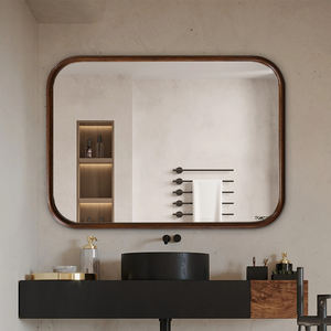 Espejo grande montado en la pared rectangular de diseño moderno de lujo, iluminada con marco de madera decoración del hogar, solución de diseño gráfico - Product Image 4