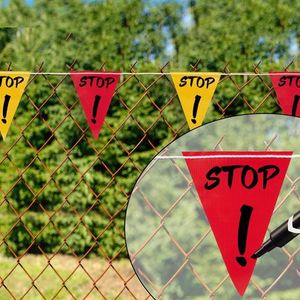 Roadway Triangular Traffic Control Safety String Barrier <b>Flags</b> Pennant Anti-Wrinkle PVC - Product Image 6