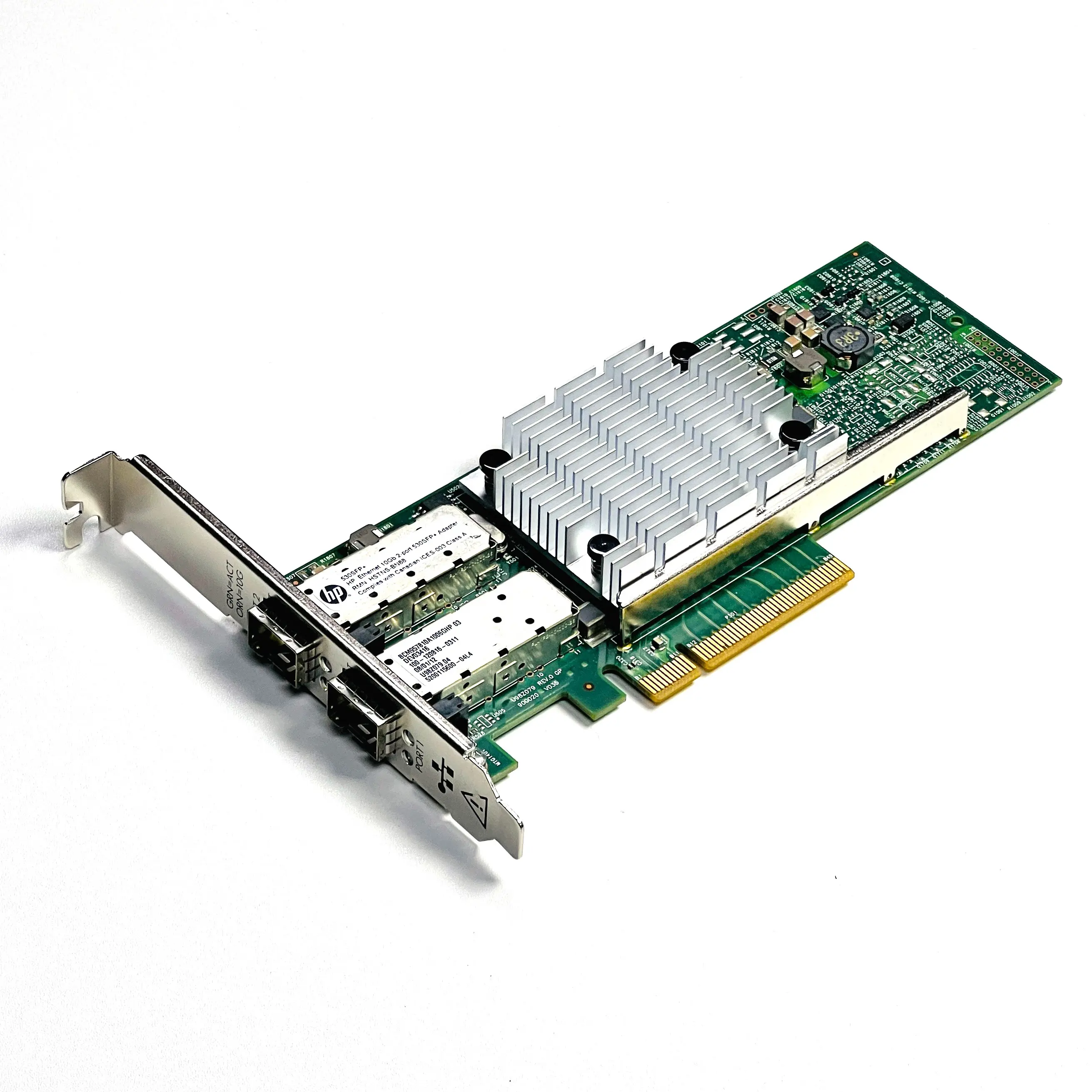 Broadcom BCM57810 기반 PCI-E 알몸 소녀 재생 2 포트 10gb 광학 SFP + 광섬유 네트워크 카드 BCM57810