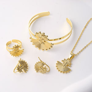 HanHan Ювелирные изделия Подарки для девочек позолоченный Африканский Бижутерия детский набор украшений в виде цветов Детский комплект украшений - Product Image 6