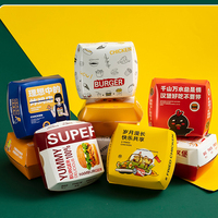 Boîte d'emballage à emporter jetable recyclable pour fast-food poulet frit steak hamburger avec gaufrage papier kraft snacking