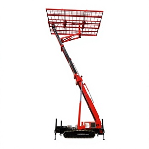 Plataforma Elevadora Telescópica Eléctrica Roja de 35m de Altura y 8T de Capacidad, con Base de Orugas, Motor y Caja de Cambios para Construcción - Product Image 1