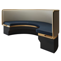 Ensemble de banquettes de restaurant rondes en acier, mobilier de salle à manger moderne avec rembourrage doux, table et chaises pour hôtel, café, cantine, bistrot