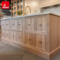 Organiseurs de tiroirs sur mesure Alland Brands Slim Shaker Oak avec portes en verre transparent pour armoires de cuisine, maison, villa, intérieur