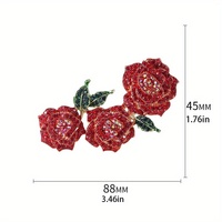 Broche Rose en Strass Tendance et Créative, Accessoire de Mode pour Col de Vêtement