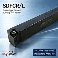 Porte-outil à vis externe DLT SDFCR1010H07 SDFCR SDFCL pour plaquettes en carbure DCMT, outil de tournage CNC 91 degrés