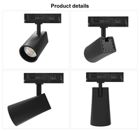 Projecteur COB en aluminium AC 220V CRI90 à haut lumen, montage en surface ou rail LED avec garantie de 5 ans
