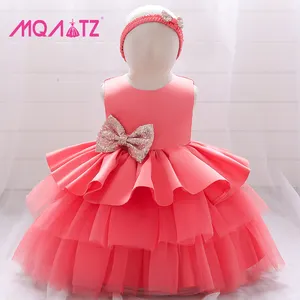 MQATZ Wholesale Kid Ball Gown Birthday Party Evening Princess Backless Children Dress With Bowknot