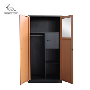 Lemari pakaian 2 pintu baja, dua pintu ayunan, lemari loker dengan 2 pintu & cermin - Product Image 3