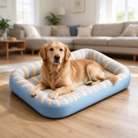 Coussin de couchage imperméable rayé pour chien, toutes saisons, pour petits, moyens et grands chiens, tapis de couchage résistant aux déchirures, coussin de niche d'été