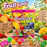 Kleurrijke gemengde fruitgelei bekers, individuele mini-gelei snoepjes