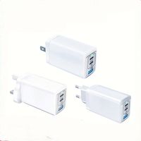 Hochgeschwindigkeits-65W-3-Port-GAN-PD-Wandladegerät mit 2 PD-Anschlüssen und QC.3, Kompaktes Schnelles Faltbares Wandladegerät für Laptop, Handy und Mehr