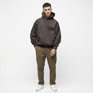 Sweat à capuche personnalisé avec impression troupeau épais Pull unisexe en éponge française en relief Sweatshirts à capuche pour hommes - Product Image 1
