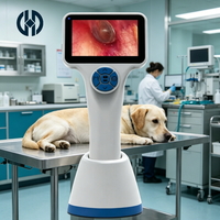Otoscope vidéo HD vétérinaire professionnel, laryngoscope vétérinaire, commande tactile, 6 lumières LED, sortie Type-C, endoscope auriculaire pour animaux de compagnie