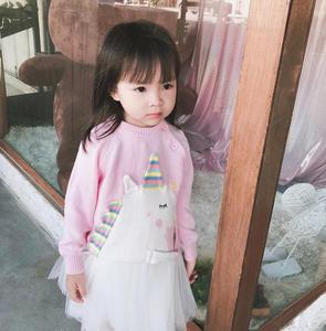 À la mode all-match printemps et automne nouveau <span class=keywords><strong>pull</strong></span> pour enfants laine garde au chaud belle <span class=keywords><strong>licorne</strong></span> modélisation garçon et <span class=keywords><strong>fille</strong></span> <span class=keywords><strong>pull</strong></span> - Product Image 2