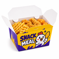 Boîte à repas personnalisée imprimée, en papier kraft de qualité alimentaire, pour poulet frit et frites, vente en gros