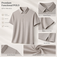 JNEI Özel Logo Termal Bariyerli Polo Tişört 150gsm Soğutucu Hızlı Kuruyan Polyester Erkek Spor Polo Üreticisi
