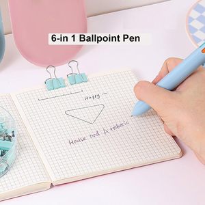 7 pezzi Set di articoli da ufficio per la scuola Kawaii con penne a sfera con nastro di correzione evidenziatore premia cancelleria - Product Image 4
