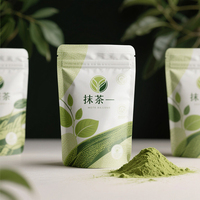 Imprimé personnalisé OEM ODM feuille d'aluminium de qualité alimentaire finition mate 50g 100g pochette debout sac fermeture éclair mylar Matcha sac de poudre