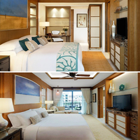 Service clé en main pour entreprise de meubles : Ensemble de chambre d'hôtel de luxe Hyatt, style occidental moderne, en tissu écologique, taille complète
