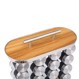 Grand <span class=keywords><strong>présentoir</strong></span> <span class=keywords><strong>à</strong></span> <span class=keywords><strong>épices</strong></span>, petits contenants de rangement pour <span class=keywords><strong>épices</strong></span>, bocaux <span class=keywords><strong>à</strong></span> <span class=keywords><strong>épices</strong></span> en verre, organisateur <span class=keywords><strong>rotatif</strong></span> avec 20 bocaux - Product Image 2