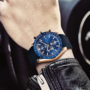 Montre à quartz pour homme, multifonctionnelle, étanche, sportive, en silicone - Product Image 6