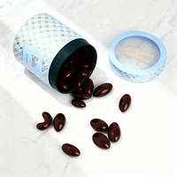 Emballage personnalisé en tube de papier alimentaire pour chocolat avec fenêtre |   Boîte cylindrique doublée anti-graisse pour barres de chocolat/truffes/cadeaux