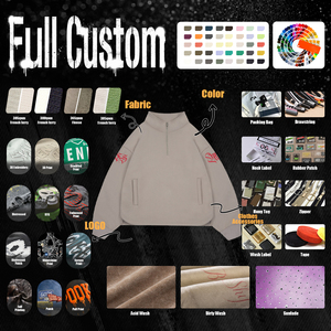 Felpa con cappuccio oversize da uomo in cotone pesante, con zip a un quarto, stampa a <span class=keywords><strong>farfalla</strong></span>, maniche gotiche, stile streetwear, in pile, novità - Product Image 5