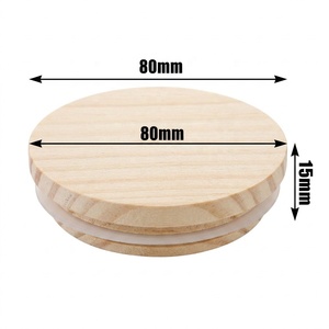 Couvercles en bois de pin Landy pour pots à bougies avec joint en silicone hermétique, couvercles d'aromathérapie pour pots en verre, remplacement, logo personnalisé - Product Image 2