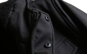 Custom logo Made Mens Fashionable Winter <strong>Black</strong> <strong>Jacket</strong> With Hoody Polar <strong>Fleece</strong> Lined - Product Image 4