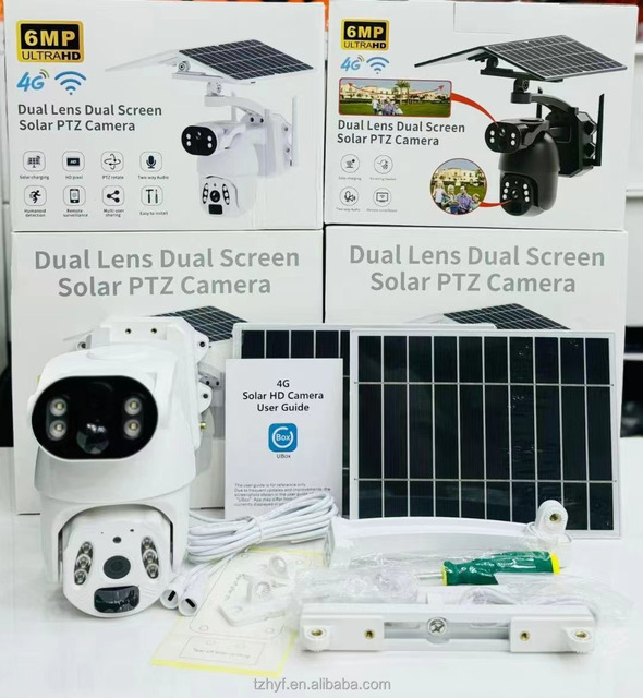 V380 Pro 4K HD 4G Solar Security Camera Smart Outdoor Motion Detection 360 Degree Rotation Wireless 2MP+2MP APP Control