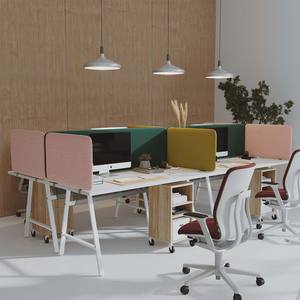 Divisores de Oficina Plegables en Forma de U, Insonorizantes, de Alta Calidad, 100% Poliéster, Biombos de Privacidad para Escritorio - Product Image 4