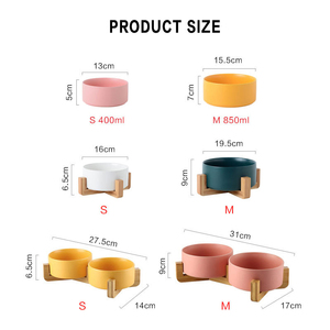 Ceramic Pet Bowl <b>Cat</b> Dogs Feeding Matted Elevated Dog Bowl Double Bowls Pet Food Water Feeder Wholesale Pet Manufacturer - Product Image 4