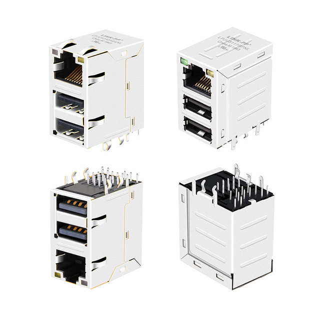 100/1000 Base-T 10p8c 8p8c With Single / Dual 3.0 USB Lan Conector Port Network PCB Jack Ethernet RJ45 Lan USB Connector