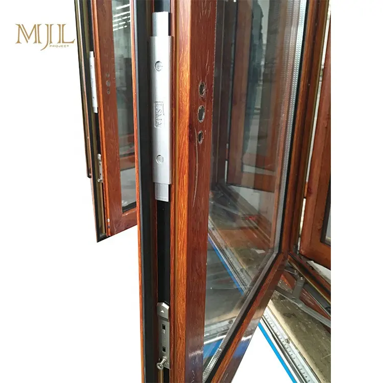 MJL деревянные цветные дешевые алюминиевые двойные остекленные окна экранные панели алюминиевое створчатое окно