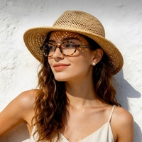 XB2171 Monture de lunettes rétro ovale en acétate unisexe surdimensionnée faite à la main pour lunettes de lecture et usage quotidien