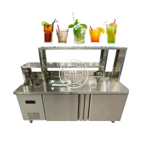 2024 Mô Hình Mới 1500Mm Thép Không Gỉ Lạnh Thương Mại Tủ Lạnh Thanh Cocktail Làm Việc Trạm Di Động