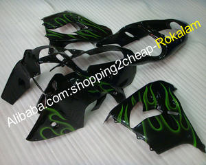 ZX-9R ZX 9R <span class=keywords><strong>ZX9R</strong></span> <span class=keywords><strong>2000</strong></span> 2001 00 01 Pour Kawasaki Moto Carrosserie Vert Flamme Noir Carrosserie Carénage Kit - Product Image 1