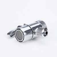 Nouveautés OEM CE ROHS Robinet de lavabo manuel en alliage argenté à double sortie compatible avec tuyau de 3/8'' pour usage domestique