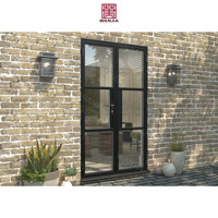 Portes d'entrée extérieures populaires avec fer forgé, qualité garantie, portes d'entrée françaises en fer, portes françaises en verre