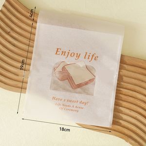 Sacs d'emballage jetables auto-adhésifs pour pain grillé Sacs à pain en tranches Sac de boulangerie à biscuits en papier de coton résistant à l'huile avec fenêtre - Product Image 4