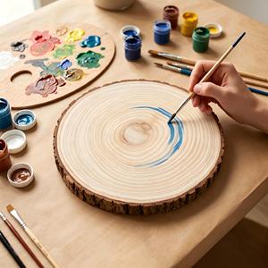 Fette di <span class=keywords><strong>Legno</strong></span> Naturale Rotonde <span class=keywords><strong>con</strong></span> Bordo Naturale per Artigianato Fai-da-Te, Decorazioni per Matrimoni e Centrotavola - Product Image 6